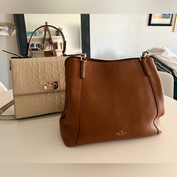 kate spade Cream Croc-Embossed Top-Handle & Brown Leather Satchel Duo - Picture 3 of 3